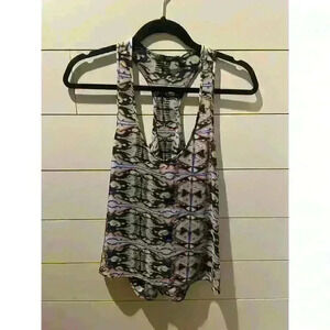 Tibi Watercolor 100% Silk Raceback Tank, size 4